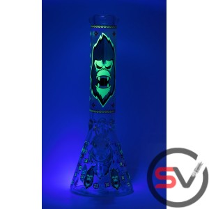 MAD GORILLA GLASS BEAKER WATER PIPE 14inch (GLOW IN DARK)